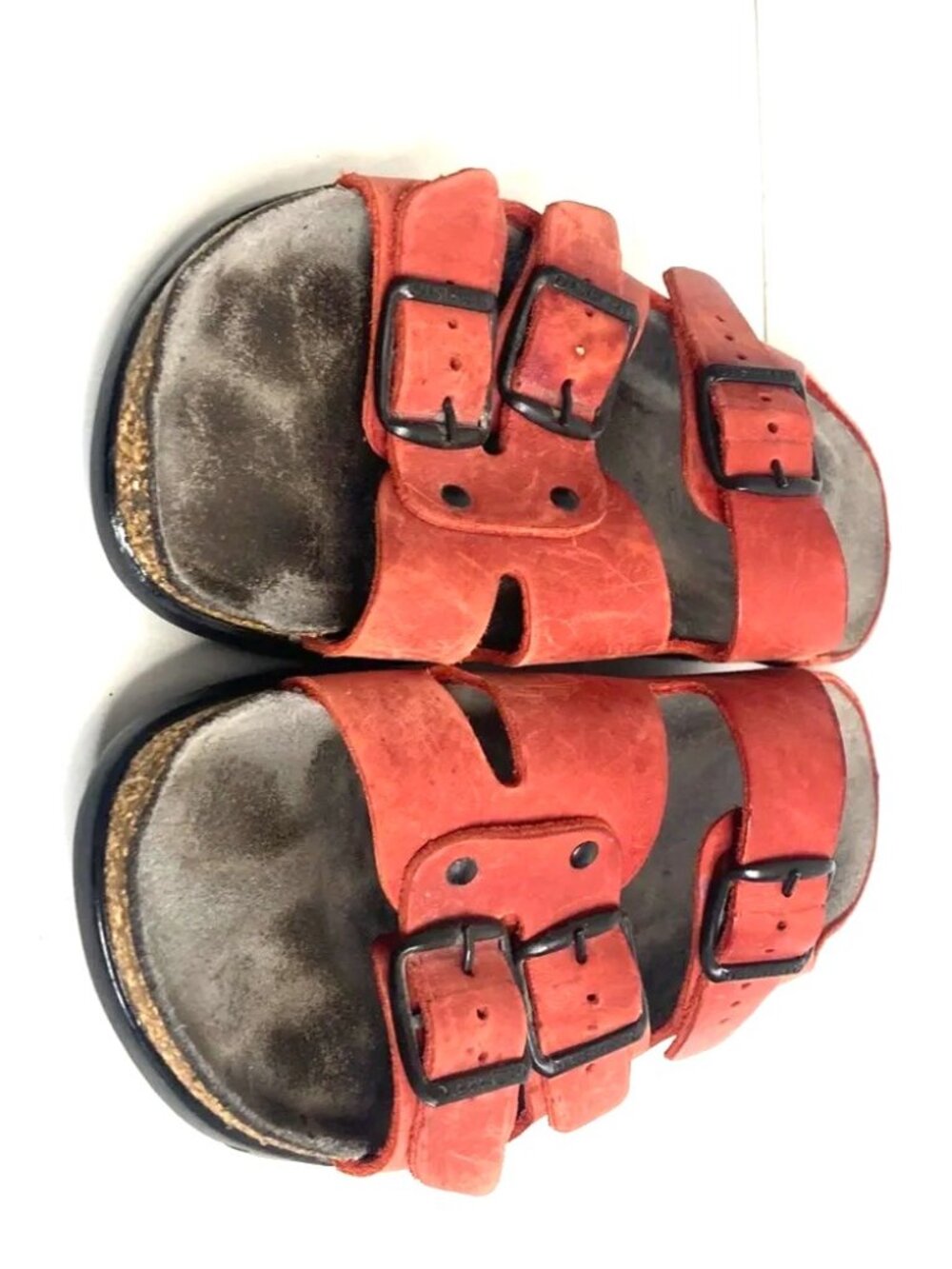 Mephisto Zach Fit leather red slide sandals EU40=women US9.5